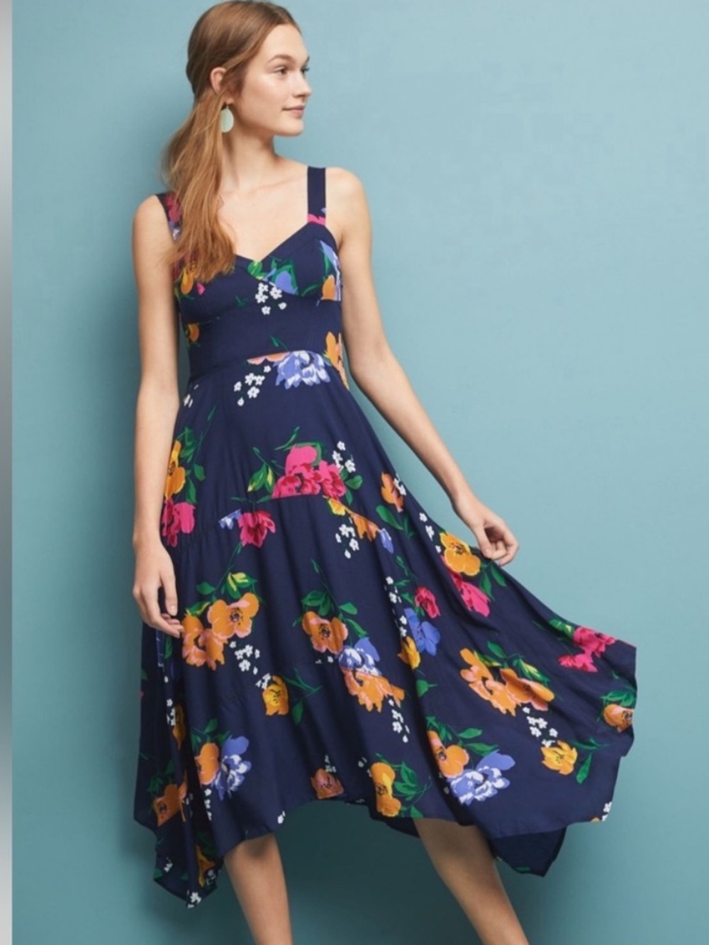 Maeve Vivienne Maxi Dress in blue floral 4